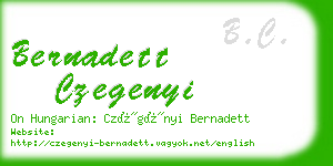 bernadett czegenyi business card